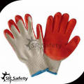 SRSAFETY 10G Polycotton rote Latex beschichtete Arbeitshandschuhe, Economy Style